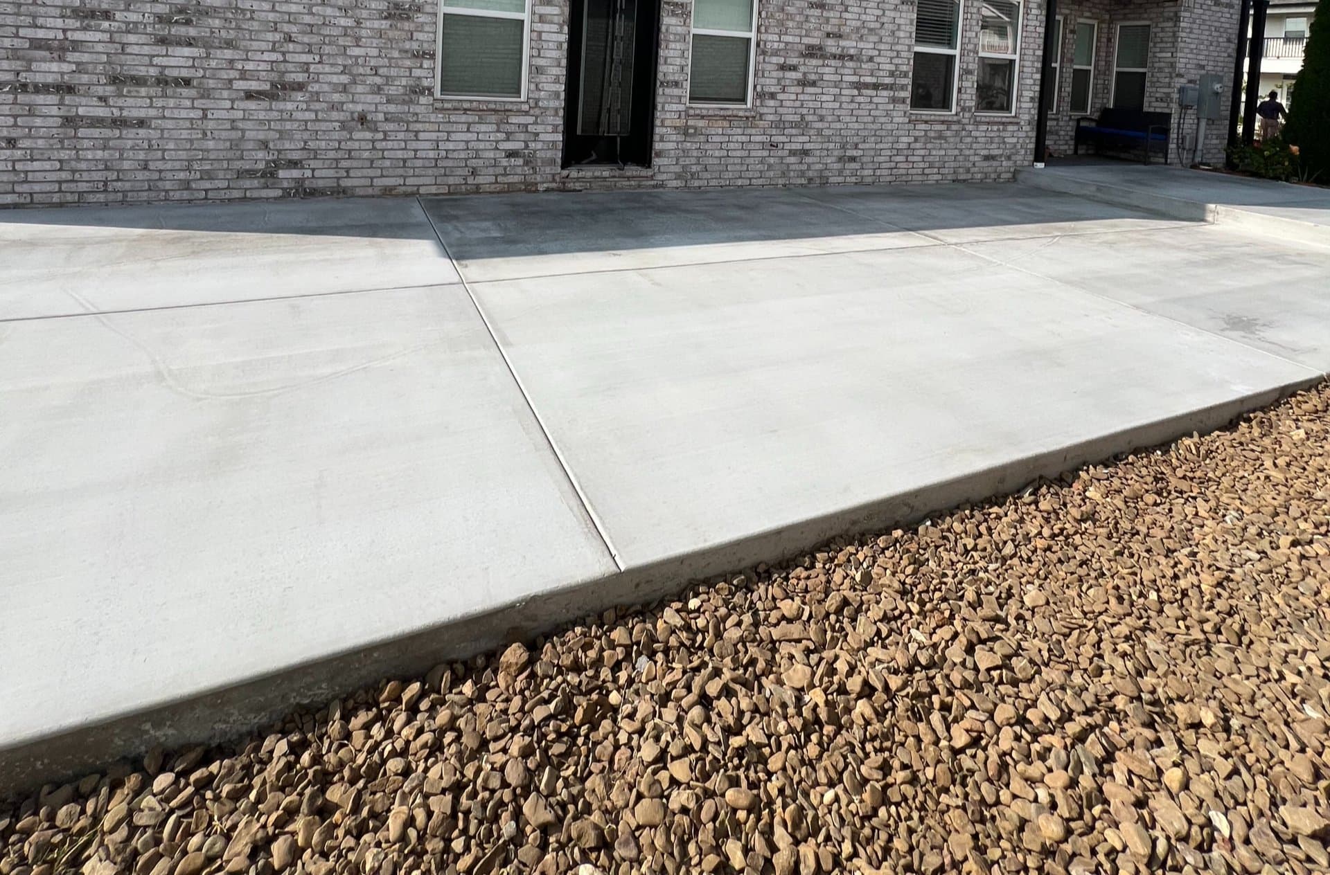 Freshly poured concrete driveway in Northwest Arkansas